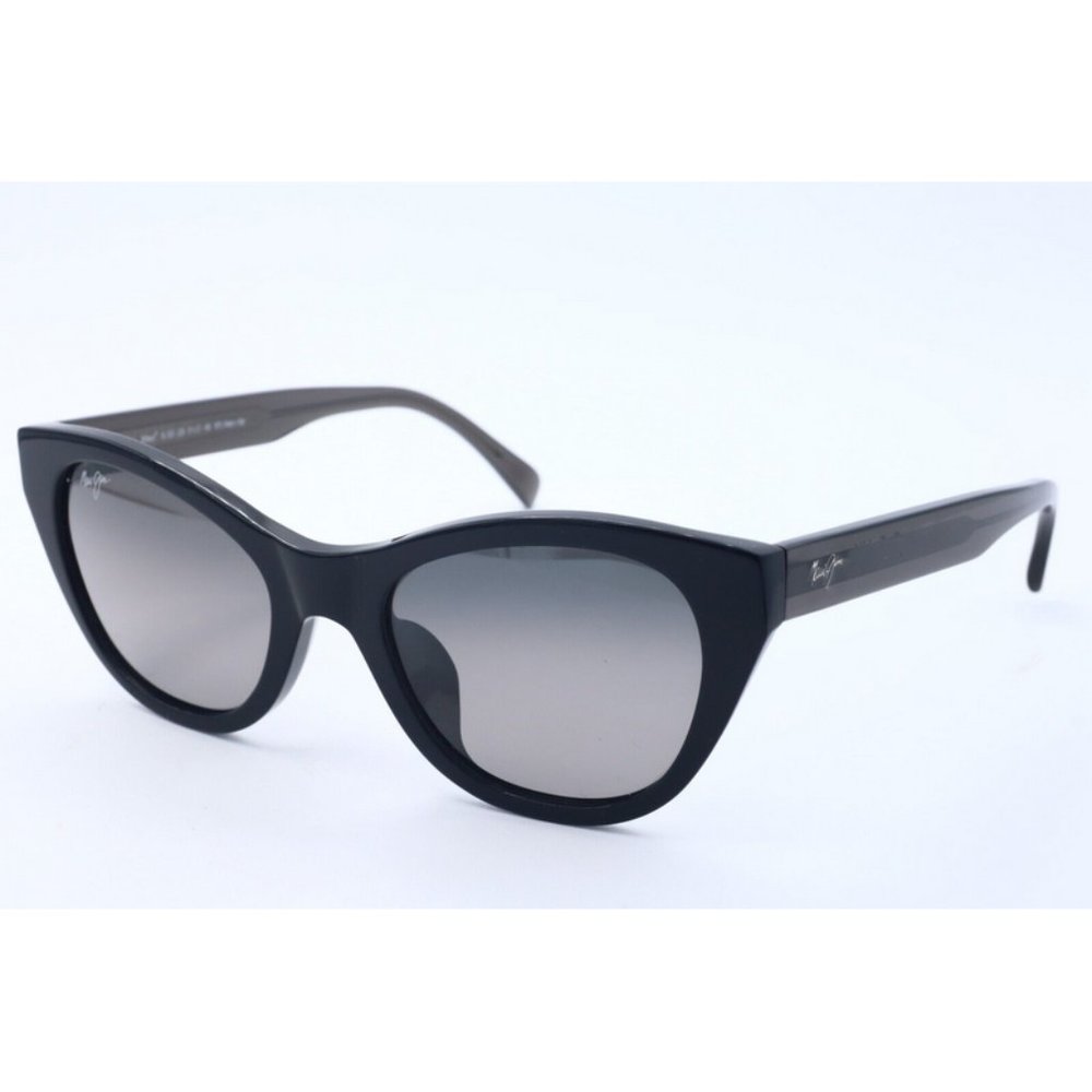 Maui Jim CAPRI MJ 820-02N Black Cat Eye Sunglasses Gray Polarized Lenses (A)